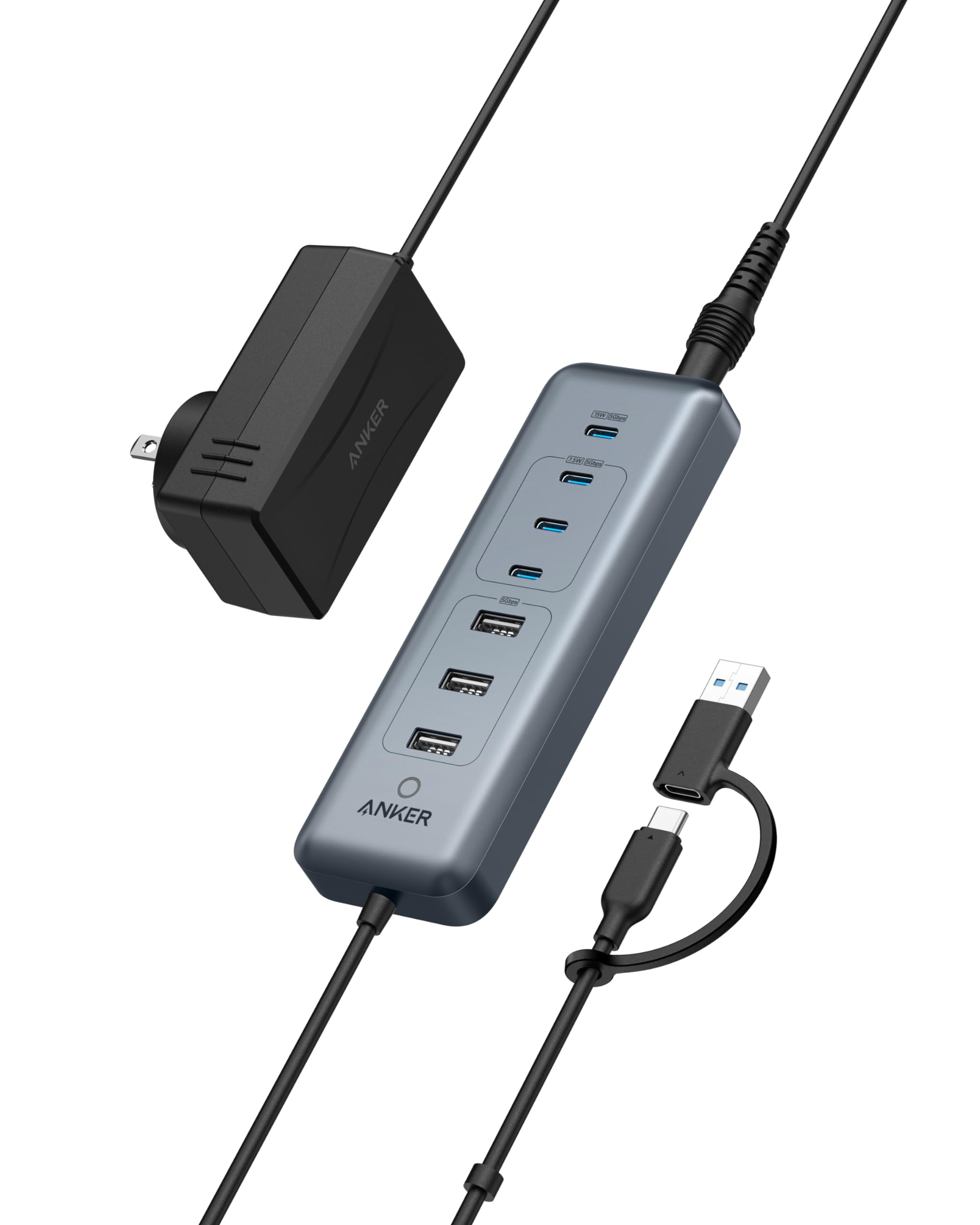 Foto 2 pulgar | Hub Usb-c Anker 8 En 1 De 5 Gbps De Datos Con 3 Usb-a, 4 Usb-c De 100 W Pd - Venta Internacional.