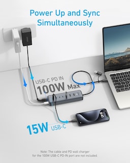 Foto 4 | Hub Usb-c Anker 8 En 1 De 5 Gbps De Datos Con 3 Usb-a, 4 Usb-c De 100 W Pd - Venta Internacional.