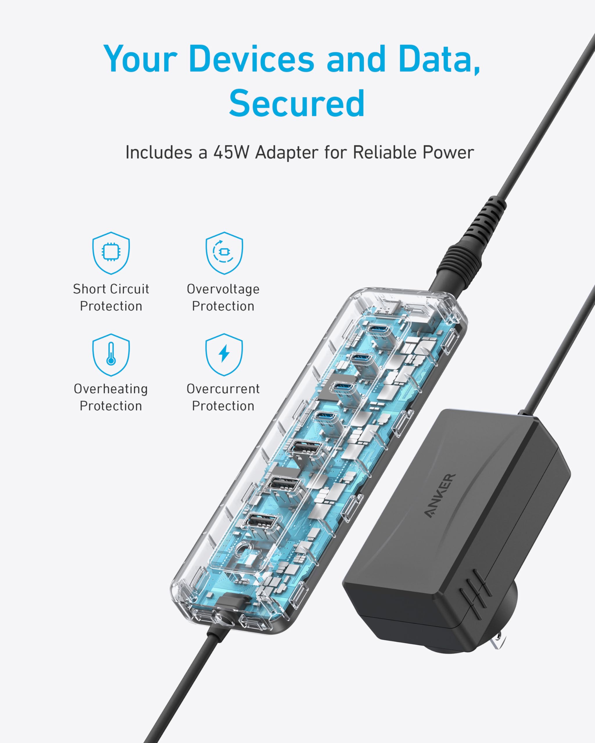 Foto 7 pulgar | Hub Usb-c Anker 8 En 1 De 5 Gbps De Datos Con 3 Usb-a, 4 Usb-c De 100 W Pd - Venta Internacional.