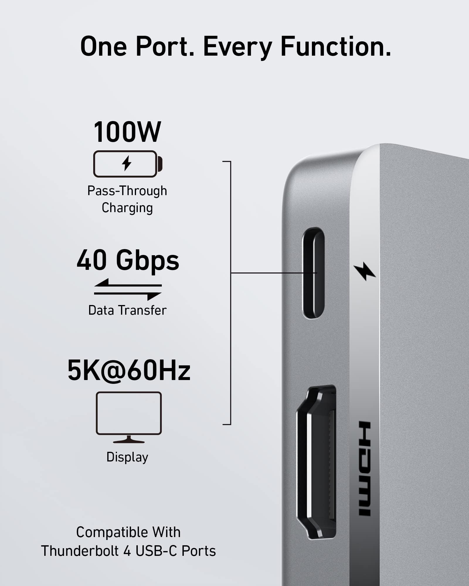 Foto 4 pulgar | Hub Usb C Anker 547 7 En 2 Con Hdmi 4k Para Macbook Thunderbolt 4 - Venta Internacional.