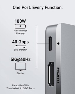Foto 3 | Hub Usb C Anker 547 7 En 2 Con Hdmi 4k Para Macbook Thunderbolt 4 - Venta Internacional.