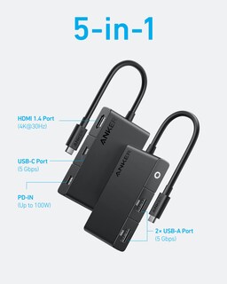 Foto 2 | Hub Usb C Anker 332 5 En 1 Con Suministro De Energía 4k Hdmi De 100 W - Venta Internacional.