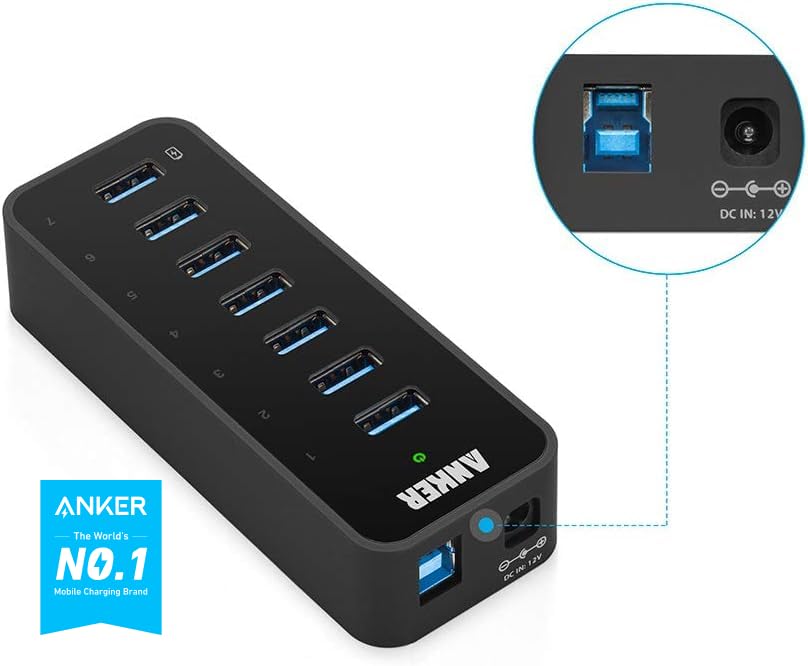Foto 3 pulgar | Hub De Datos Usb 3.0 Anker De 7 Puertos Con Adaptador De Alimentación De 36 W - Venta Internacional.