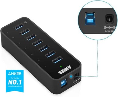 Foto 2 | Hub De Datos Usb 3.0 Anker De 7 Puertos Con Adaptador De Alimentación De 36 W - Venta Internacional.