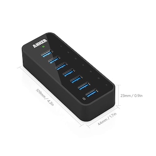Foto 5 | Hub De Datos Usb 3.0 Anker De 7 Puertos Con Adaptador De Alimentación De 36 W - Venta Internacional.
