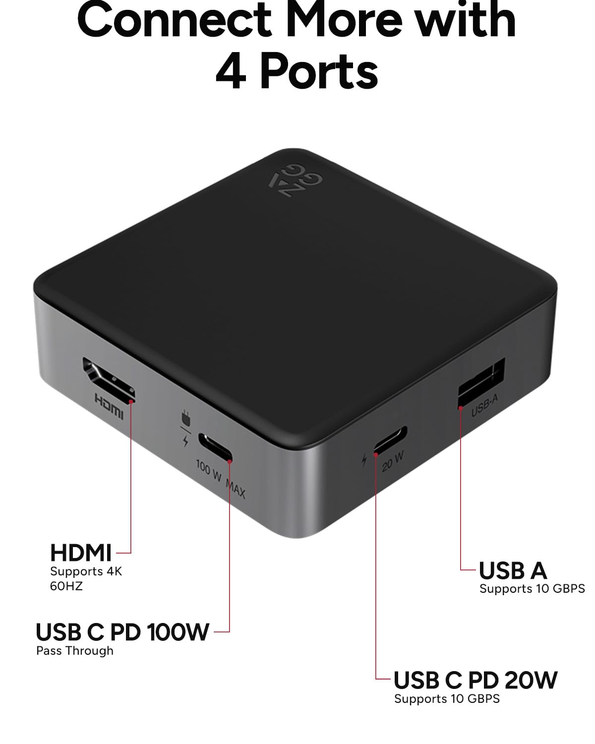 Foto 3 pulgar | Hub De 4 Puertos Zagg Versátil Usb-c Pd, Usb-a, Usb-c, Hdmi 4k - Venta Internacional.