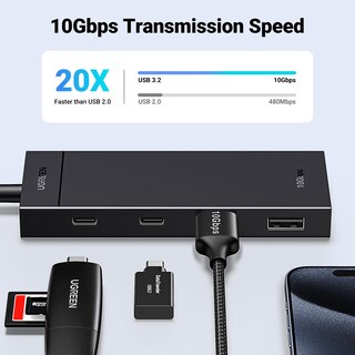 Foto 2 | Adaptador Ugreen Usb y Usb-C Hub 4 en 1 10 Gbps 3.2 - Venta Internacional