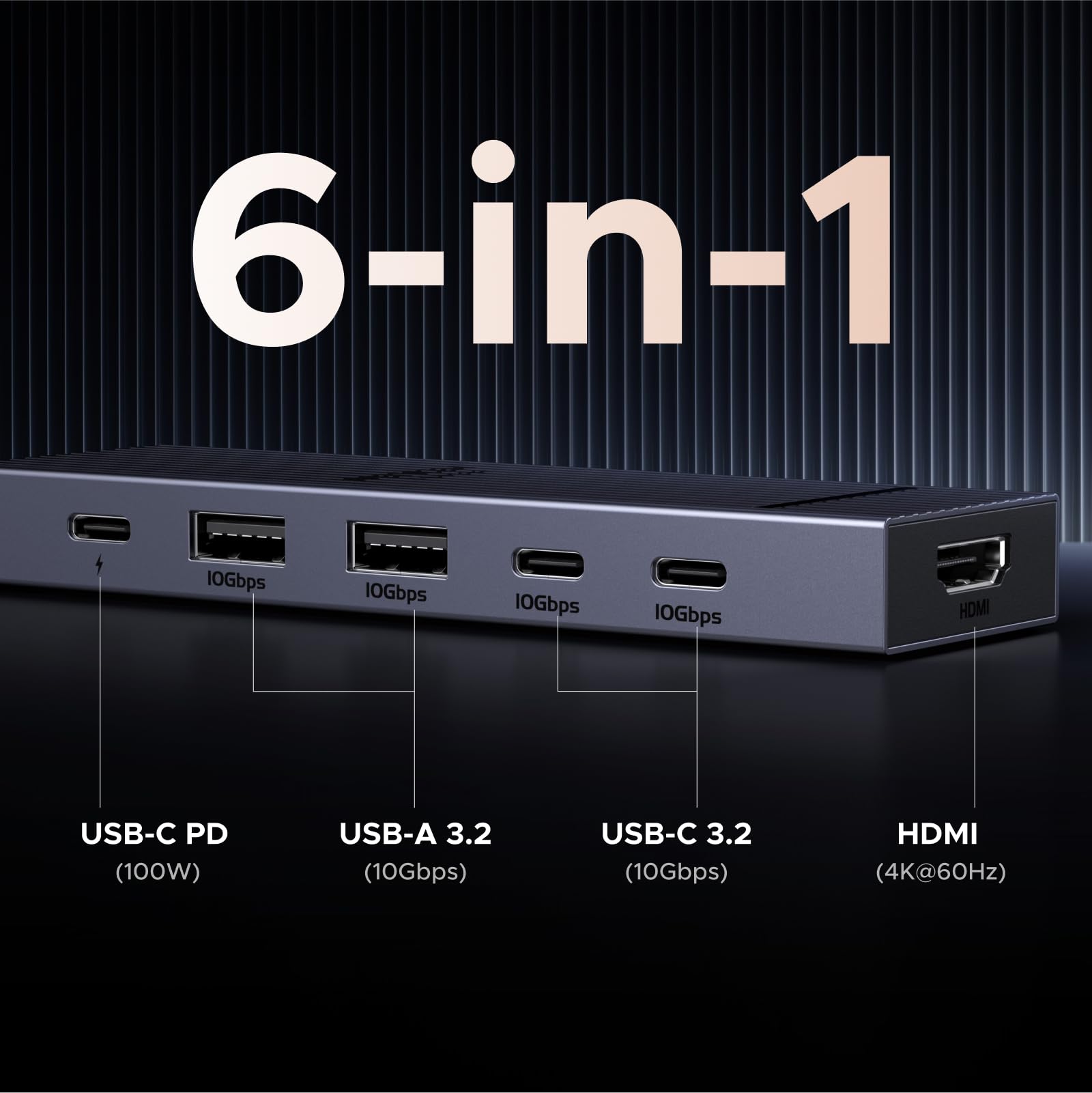 Foto 2 | Hub Usb-c Ugreen Revodok Pro 6 En 1, 10 Gbps, Hdmi 4k, 60 Hz, 100 W - Venta Internacional.