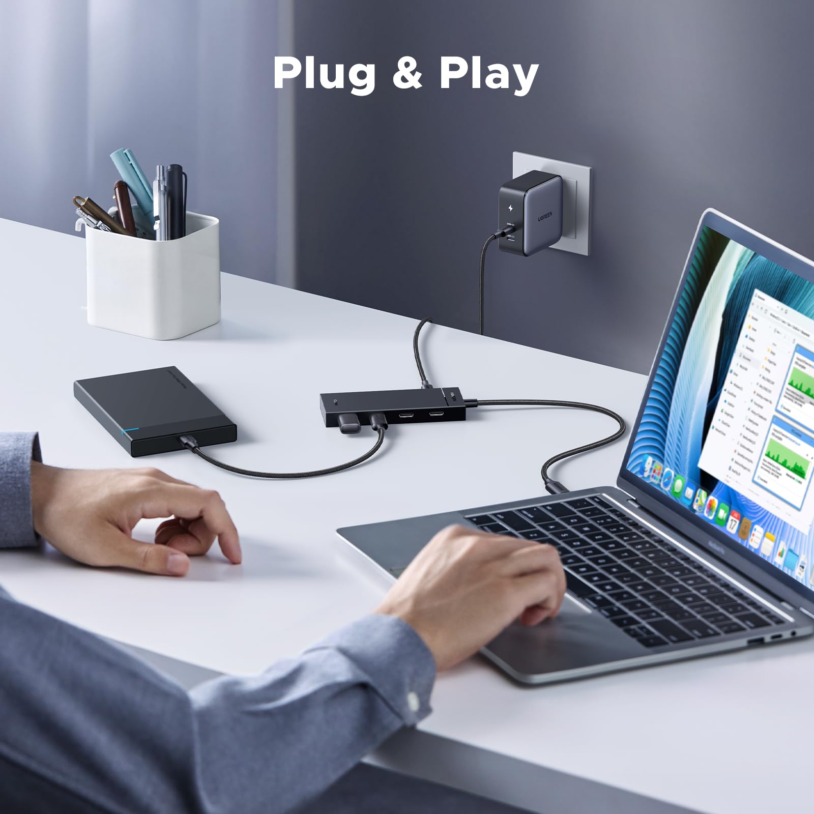 Foto 6 | Hub Usb C Ugreen Pd 100 W 10 Gbps 5 En 1 Con 4 Usb-c 3.2 - Venta Internacional.