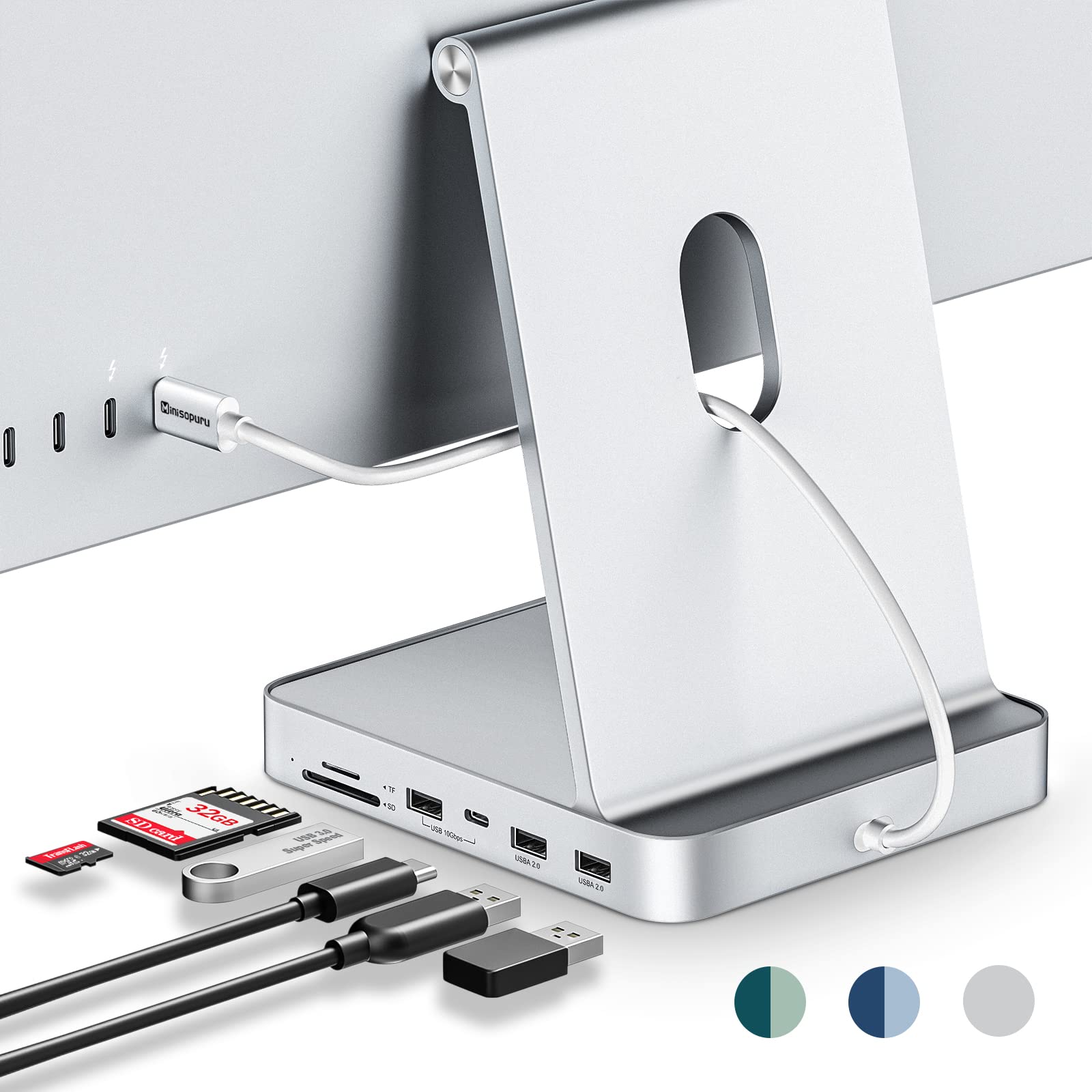 Foto 1 | Hub Usb C Para Imac De 24 Pulgadas 2021/2023/2024, Minisopuru Silver - Venta Internacional.