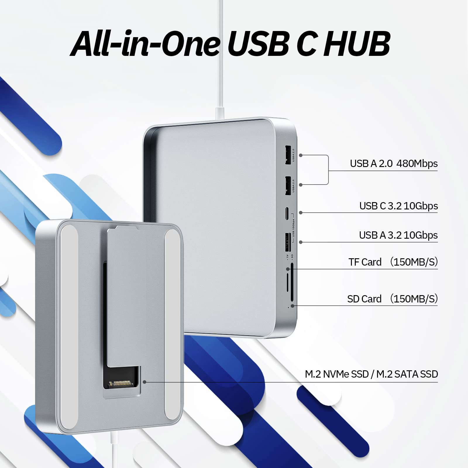Foto 2 | Hub Usb C Para Imac De 24 Pulgadas 2021/2023/2024, Minisopuru Silver - Venta Internacional.