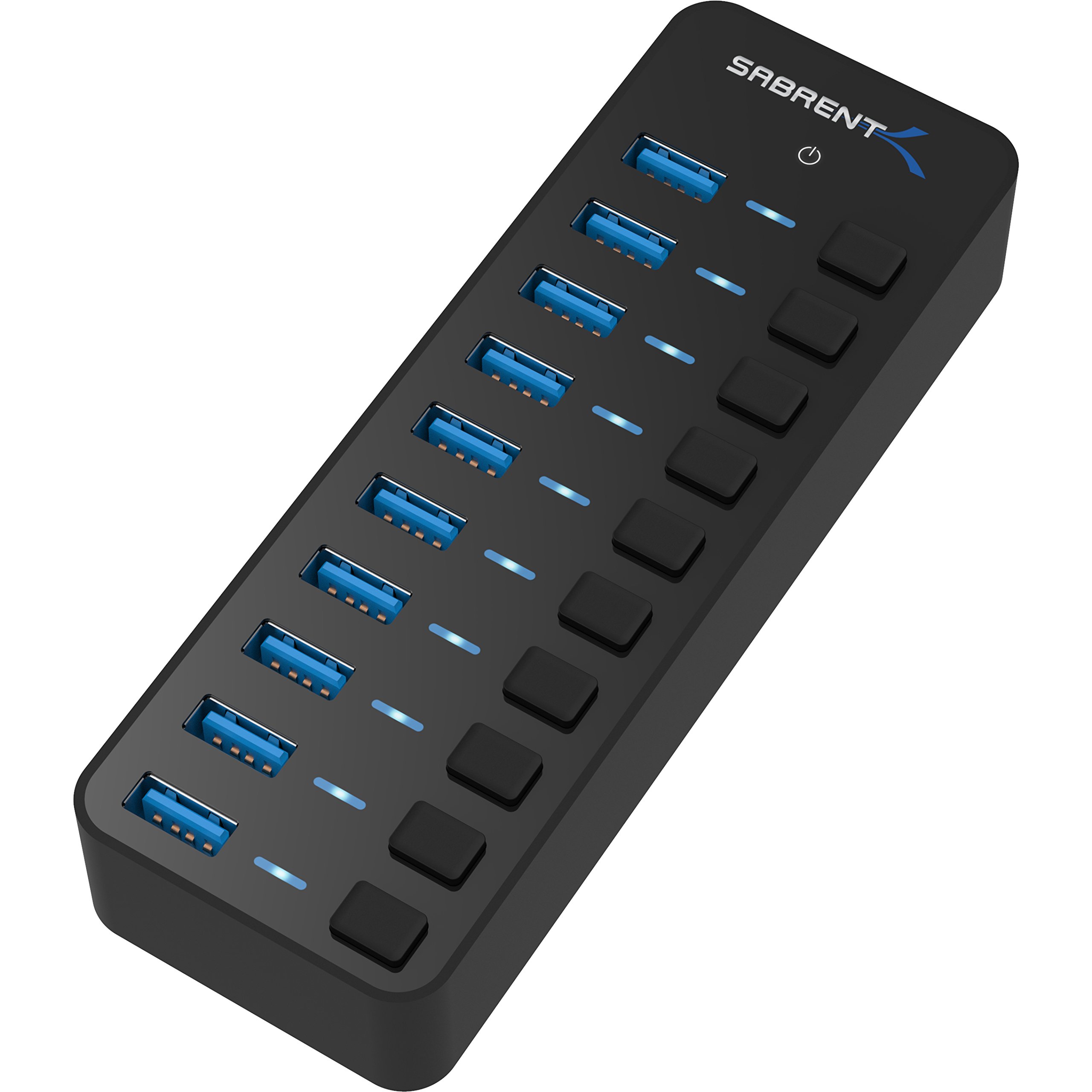 Foto 2 pulgar | Hub Usb Sabrent De 10 Puertos Y 60 W Con Interruptores De Alimentación Y Led Hb-bu10 - Venta Internacional.