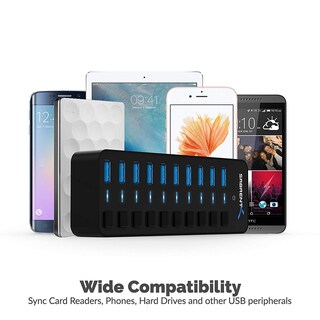 Foto 4 | Hub Usb Sabrent De 10 Puertos Y 60 W Con Interruptores De Alimentación Y Led Hb-bu10 - Venta Internacional.