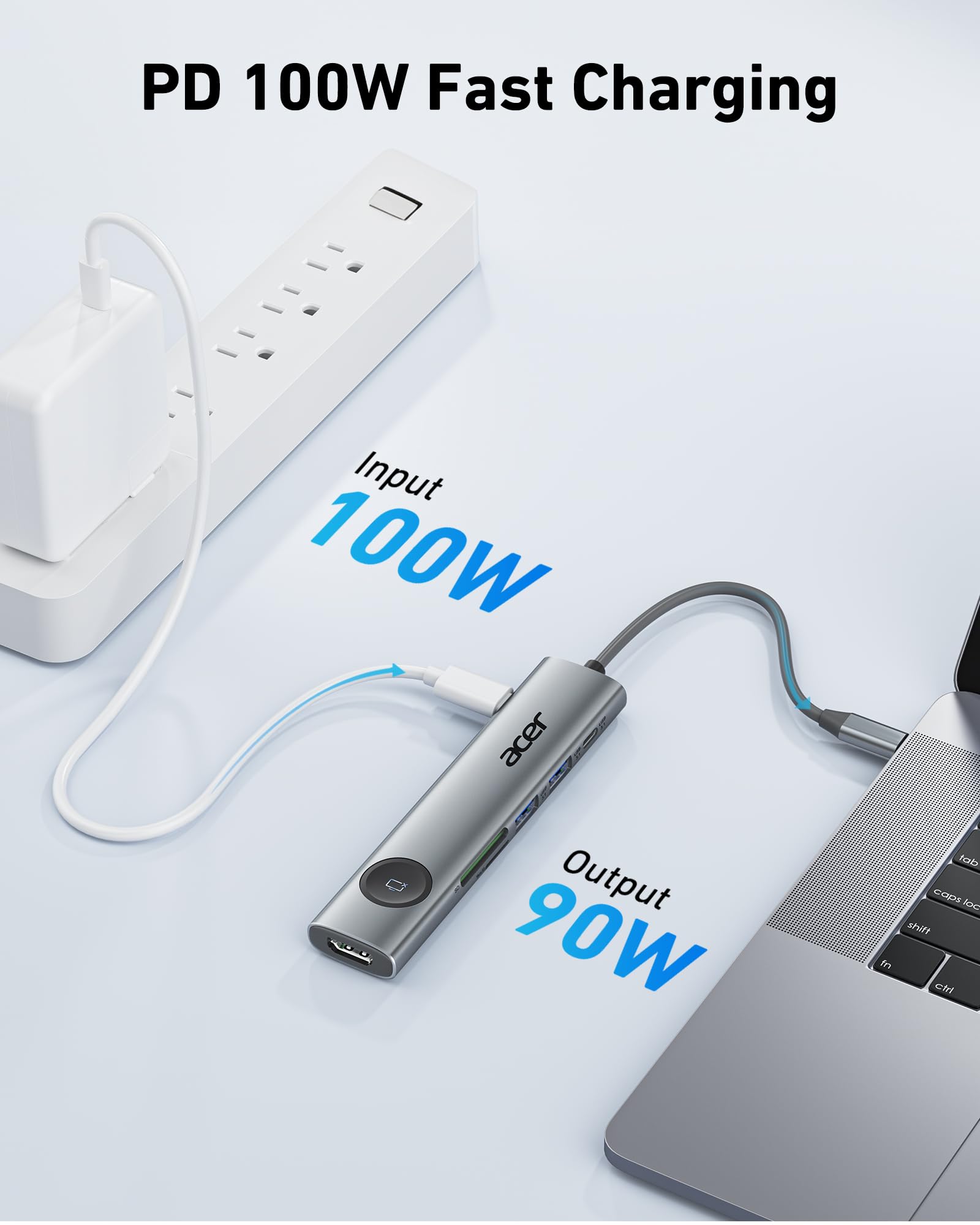 Foto 6 pulgar | Adaptador Multipuerto Usb-c Hub Acer 7 En 1 Con 4k @60hz Hdmi De 100 W - Venta Internacional.