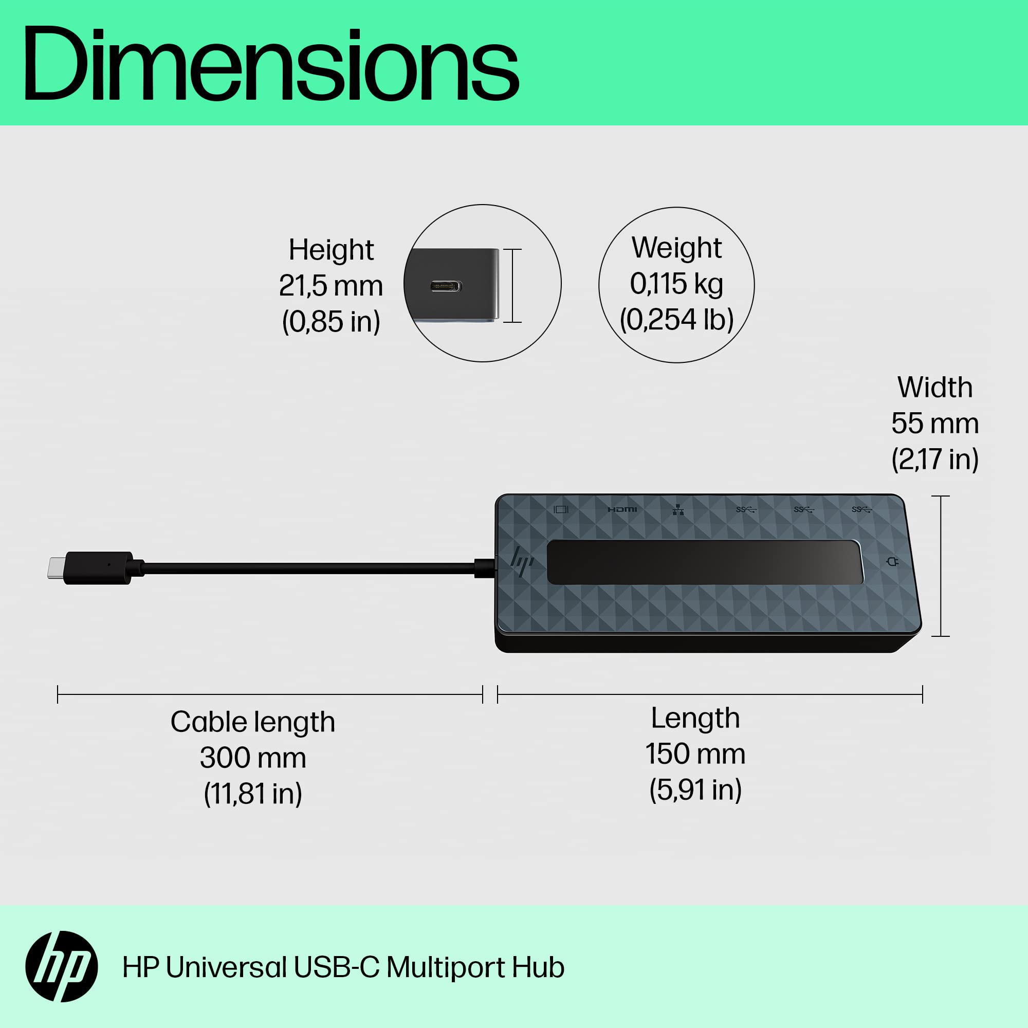 Foto 6 pulgar | Hub Multipuerto Usb-c Hp Universal Black De 7 Puertos 4k Hdmi - Venta Internacional.