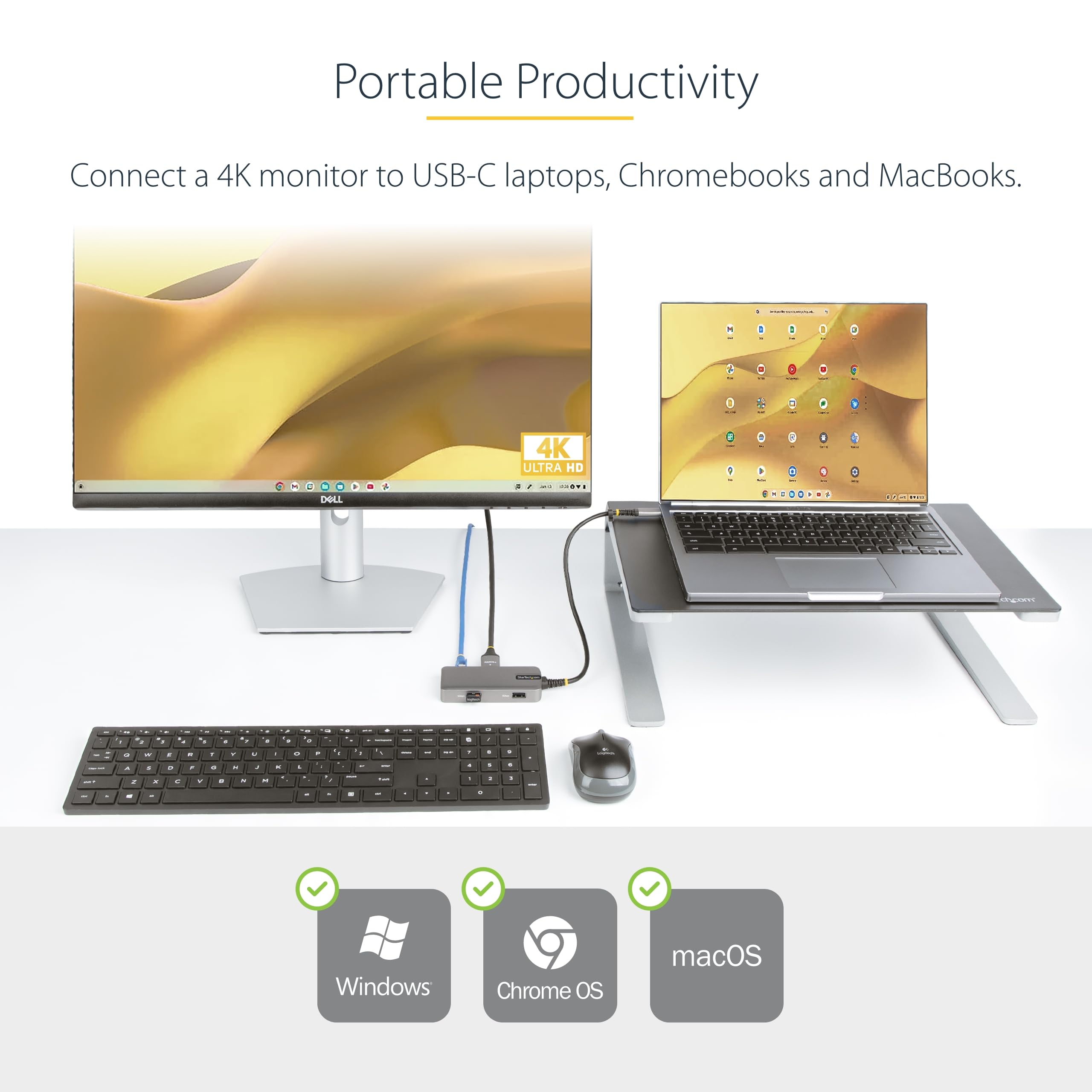 Foto 2 | Adaptador Multipuerto Usb-c Startech.com 4k 60 Hz Hdmi 5 Gbps Usb 3.0 - Venta Internacional.