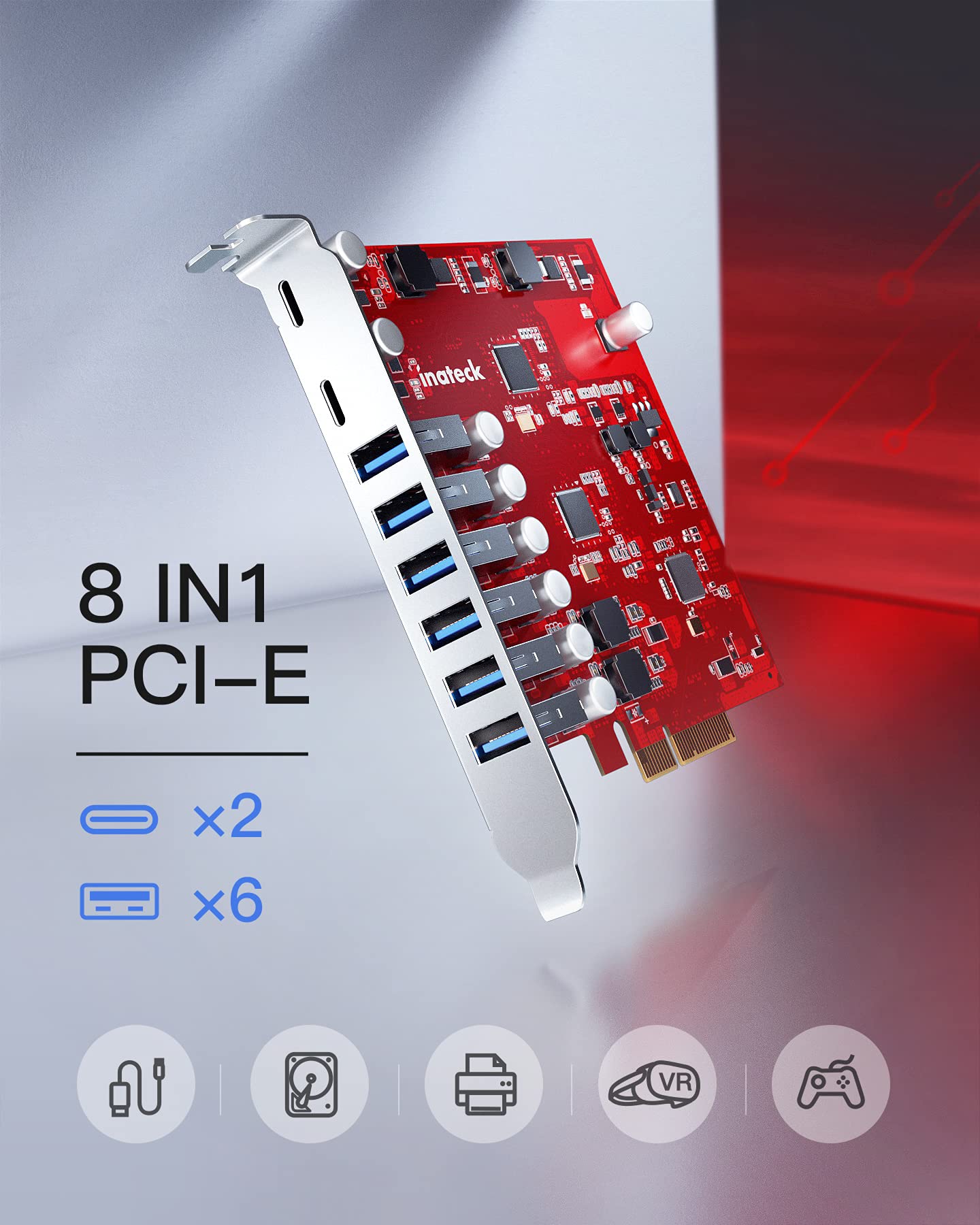 Foto 4 pulgar | Tarjeta De Extensión Pcie A Usb 3.2 Gen 2 Inateck Redcomets U22 - Venta Internacional.