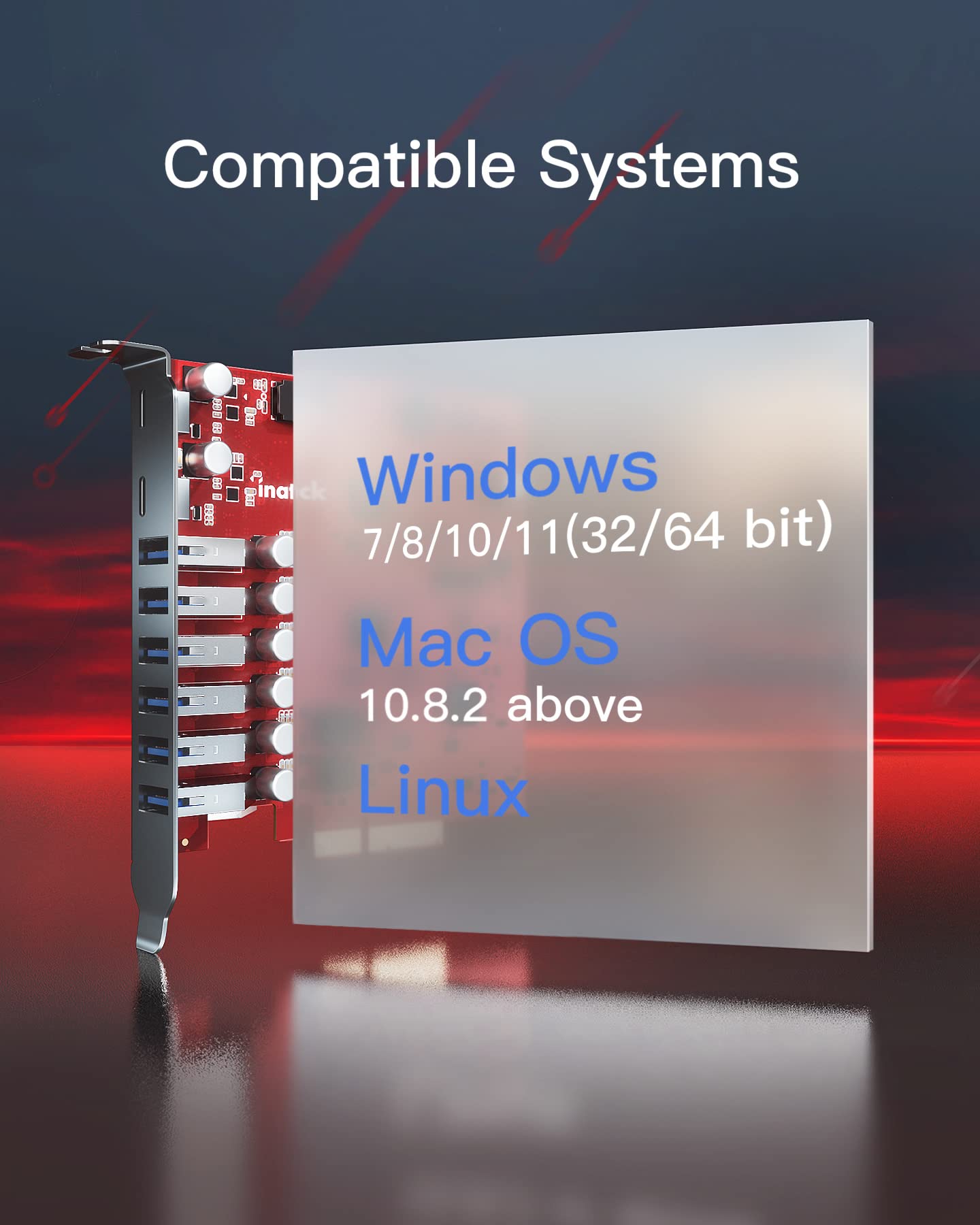 Foto 4 | Tarjeta De Extensión Pcie A Usb 3.2 Gen 2 Inateck Redcomets U22 - Venta Internacional.