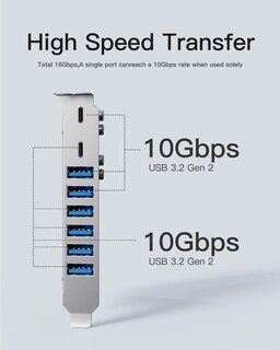 Foto 3 | Fuente De Alimentación Tarjeta Pcie Usb Inateck Ku8212 8 Puertos Usb - Venta Internacional.