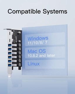 Foto 4 | Fuente De Alimentación Tarjeta Pcie Usb Inateck Ku8212 8 Puertos Usb - Venta Internacional.