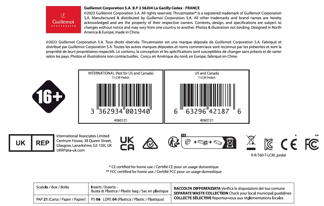 Foto 4 | Set De Pedales Loadcell Thrustmaster T-lcm Para Ps5/ps4/xbox/pc - Venta Internacional.