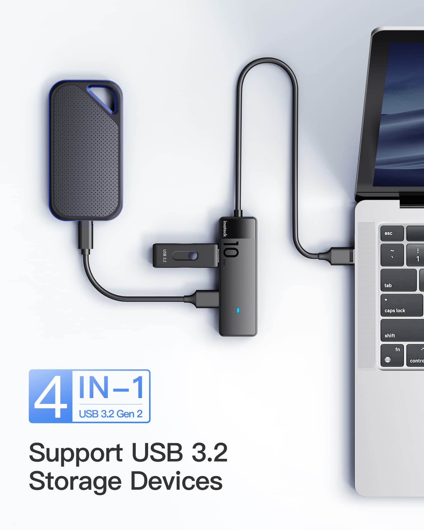 Foto 5 pulgar | Hub Usb Inateck Hb2025a Con 4 Puertos Usb A Usb 3.2 Gen 2 - Venta Internacional.