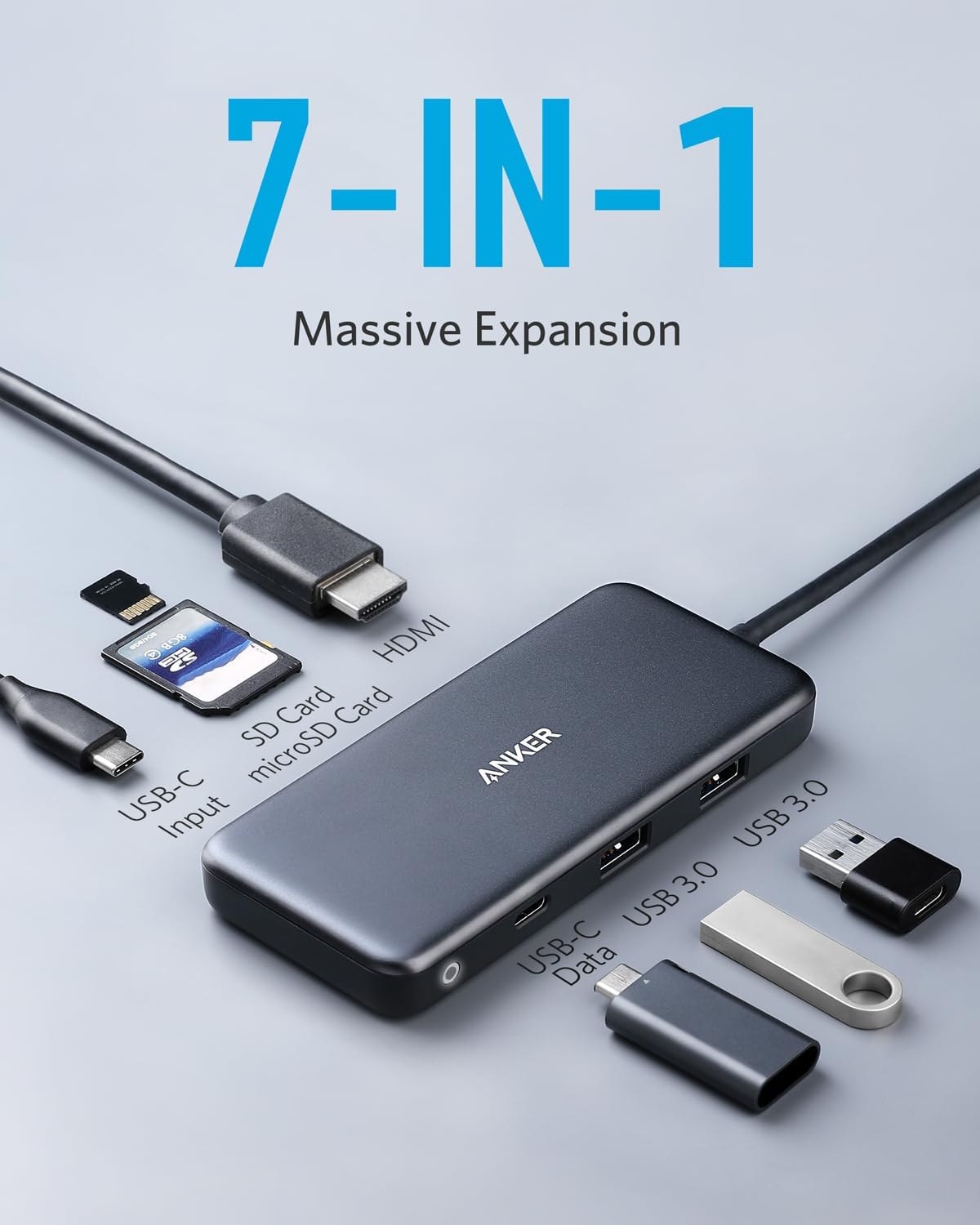 Foto 3 pulgar | Hub Usb-c Anker 341 7 En 1 Con Hdmi 4k Para Macbook Xps De 100 W - Venta Internacional.