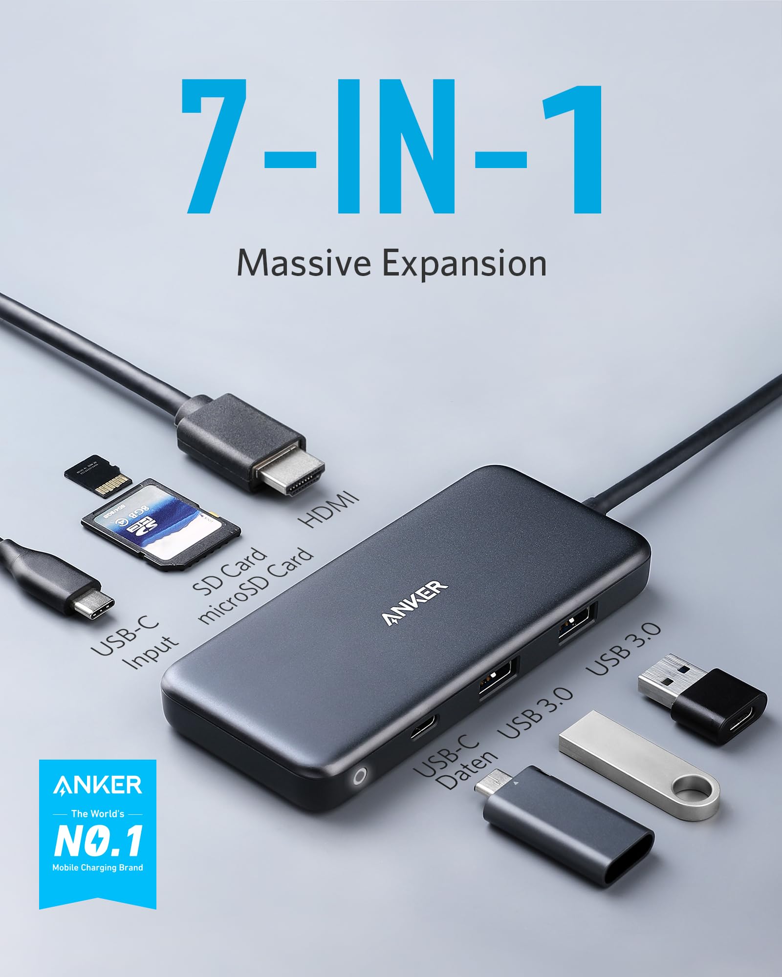 Foto 8 pulgar | Hub Usb-c Anker 341 7 En 1 Con Hdmi 4k Para Macbook Xps De 100 W - Venta Internacional.