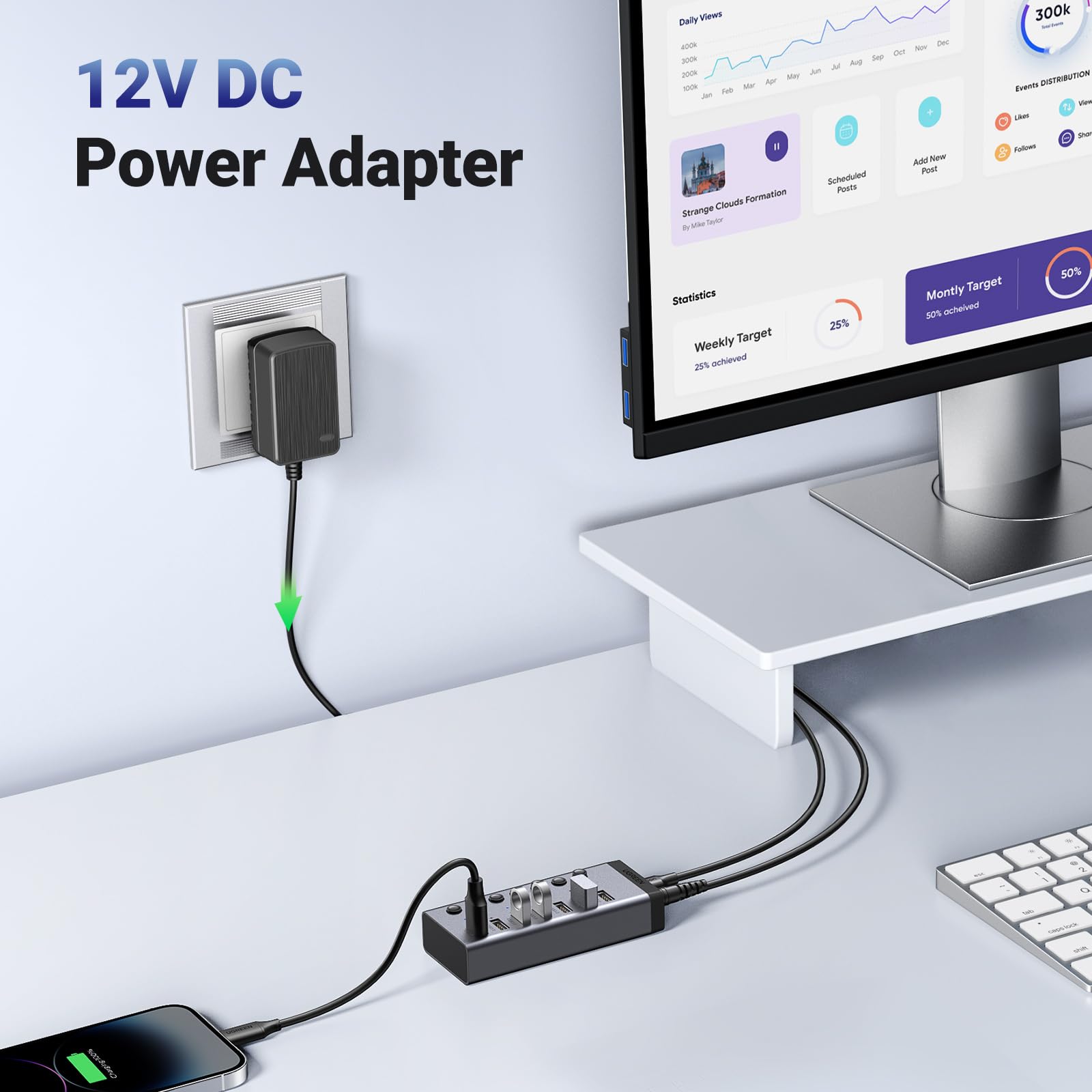 Foto 8 pulgar | Hub Usb 3.0 Alimentado Por Ugreen De 7 Puertos Con 4 Puertos De Carga - Venta Internacional.