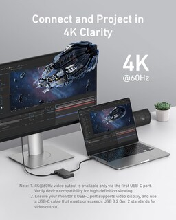 Foto 3 | Concentrador USB-C Anker 4 en 1 de 10 Gbps con Entrada PD de 100 W y 4 Puertos - Venta Internacional