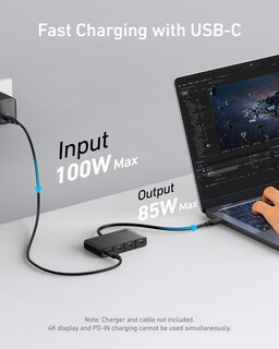 Foto 5 | Concentrador USB-C Anker 4 en 1 de 10 Gbps con Entrada PD de 100 W y 4 Puertos - Venta Internacional