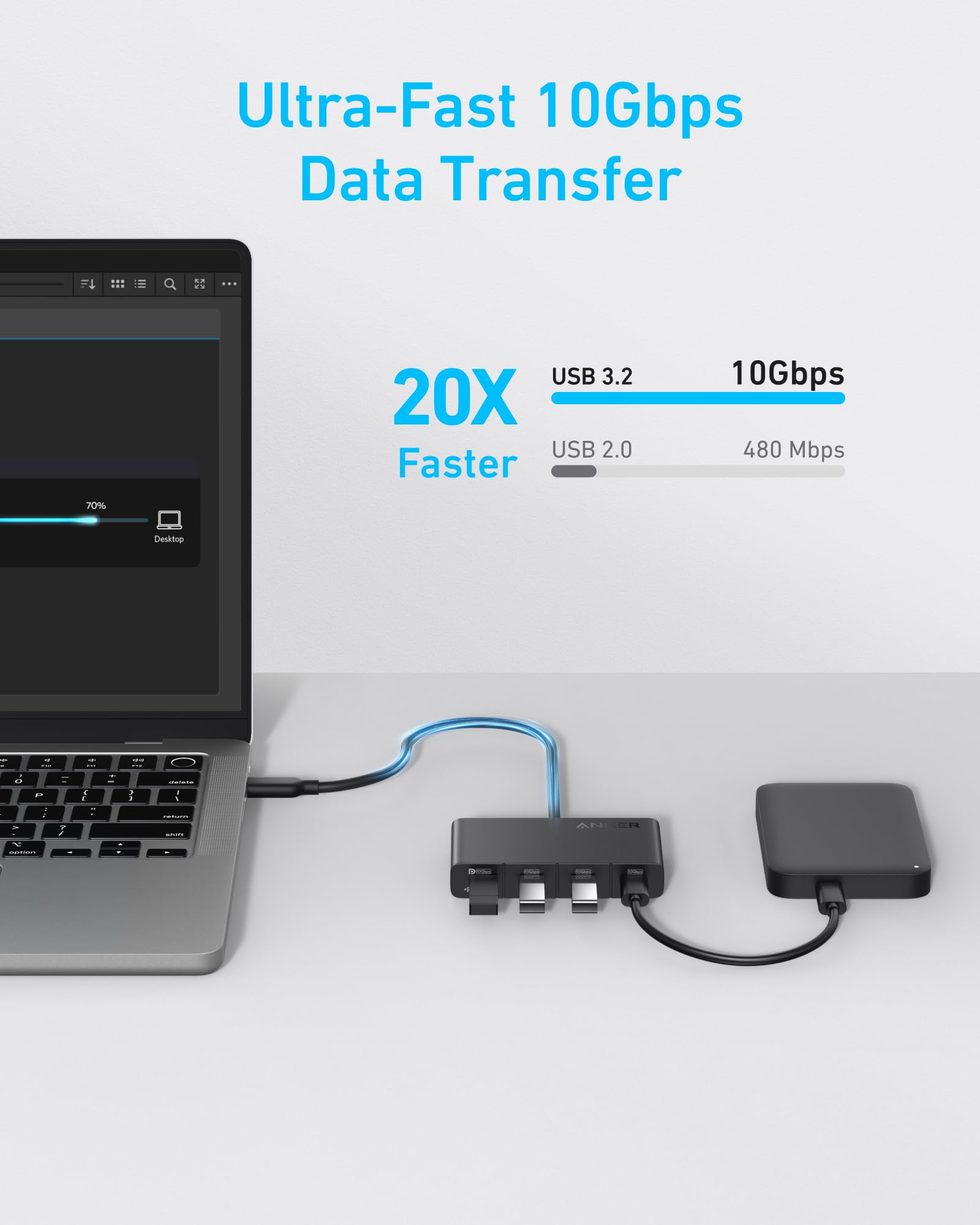 Foto 7 pulgar | Concentrador USB-C Anker 4 en 1 de 10 Gbps con Entrada PD de 100 W y 4 Puertos - Venta Internacional