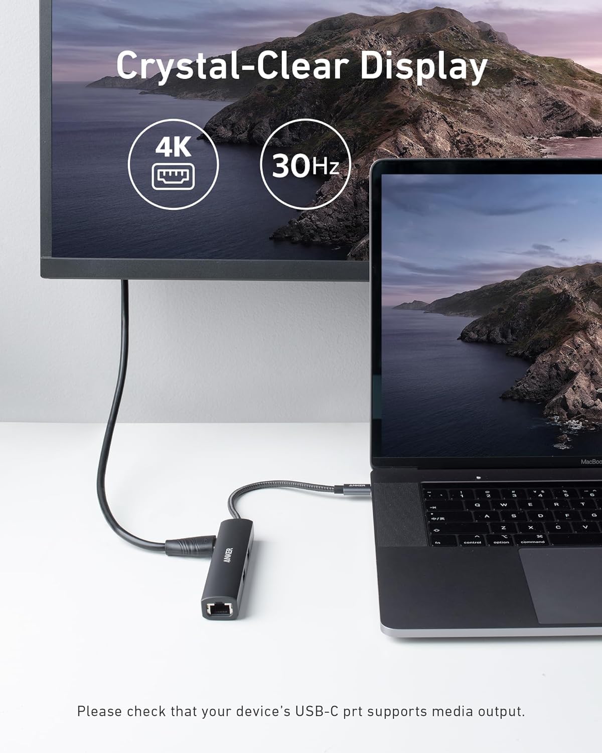 Foto 4 | Adaptador Usb C Hub Anker Powerexpand+ 5 En 1 Con Hdmi 4k - Venta Internacional.