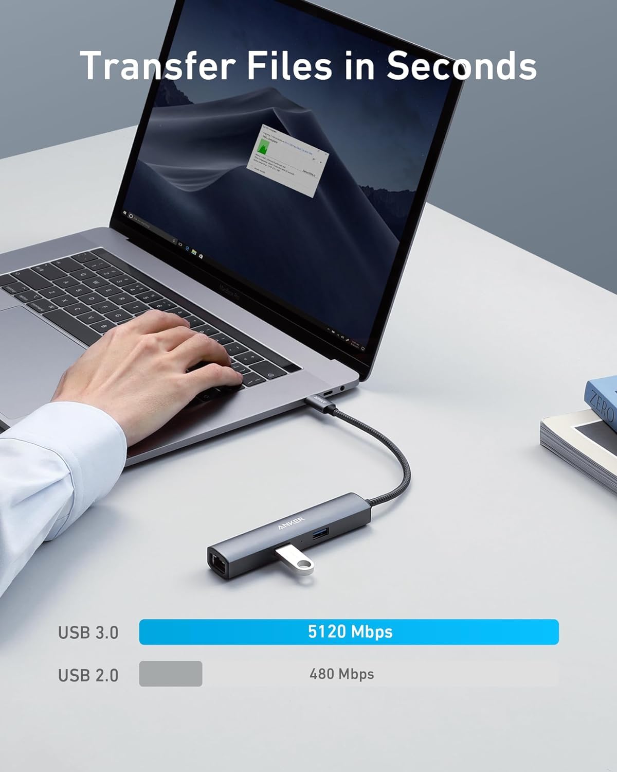 Foto 5 | Adaptador Usb C Hub Anker Powerexpand+ 5 En 1 Con Hdmi 4k - Venta Internacional.