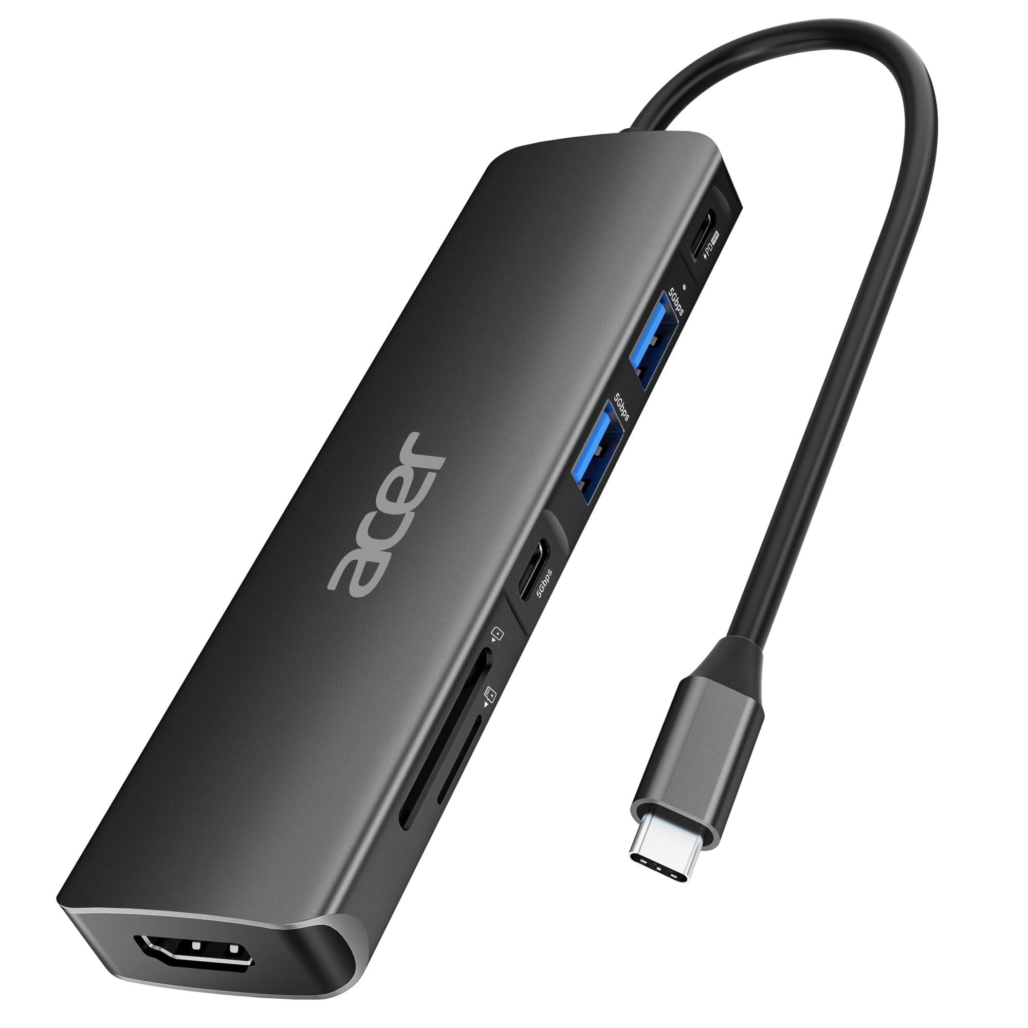 Foto 2 pulgar | Hub Usb C Acer 7-en-1 Usb-c A Hdmi 4k Pd 100w Negro - Venta Internacional.