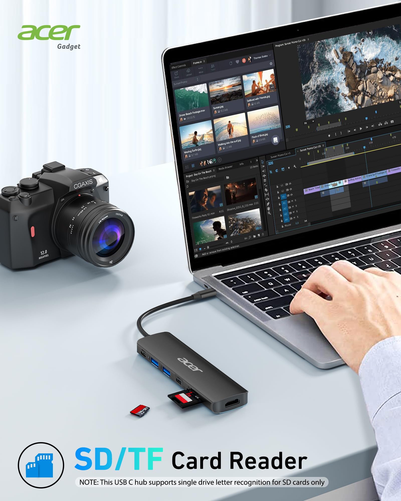 Foto 7 pulgar | Hub Usb C Acer 7-en-1 Usb-c A Hdmi 4k Pd 100w Negro - Venta Internacional.