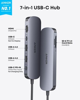Foto 2 | Adaptador Multipuerto 7 En 1 Usb C Hub Anker 4k @60hz Hdmi 100 W - Venta Internacional.