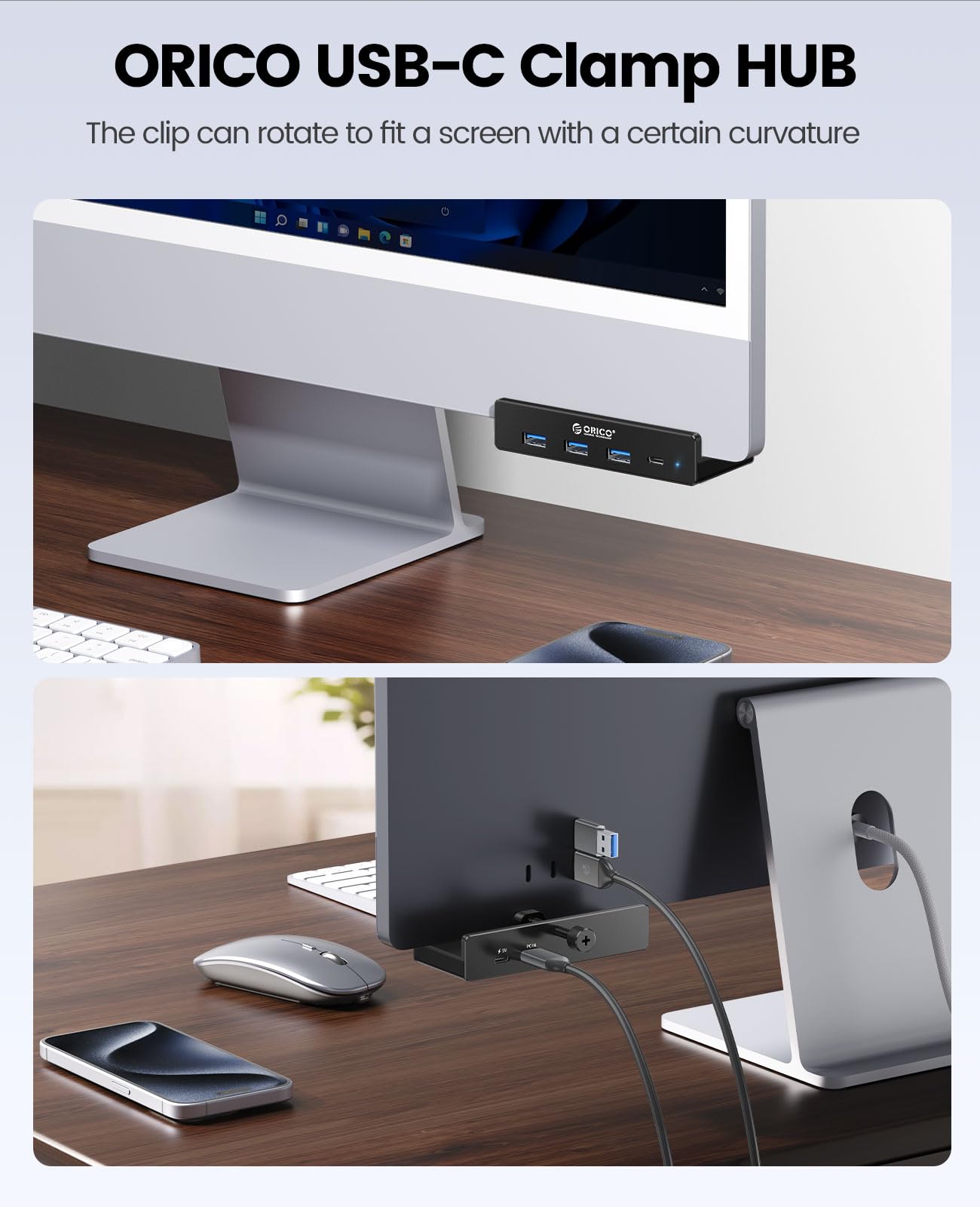 Foto 4 pulgar | Hub Usb Orico Clamp Usb 3.0 De 4 Puertos Con Fuente De Alimentación Adicional Negra - Venta Internacional.