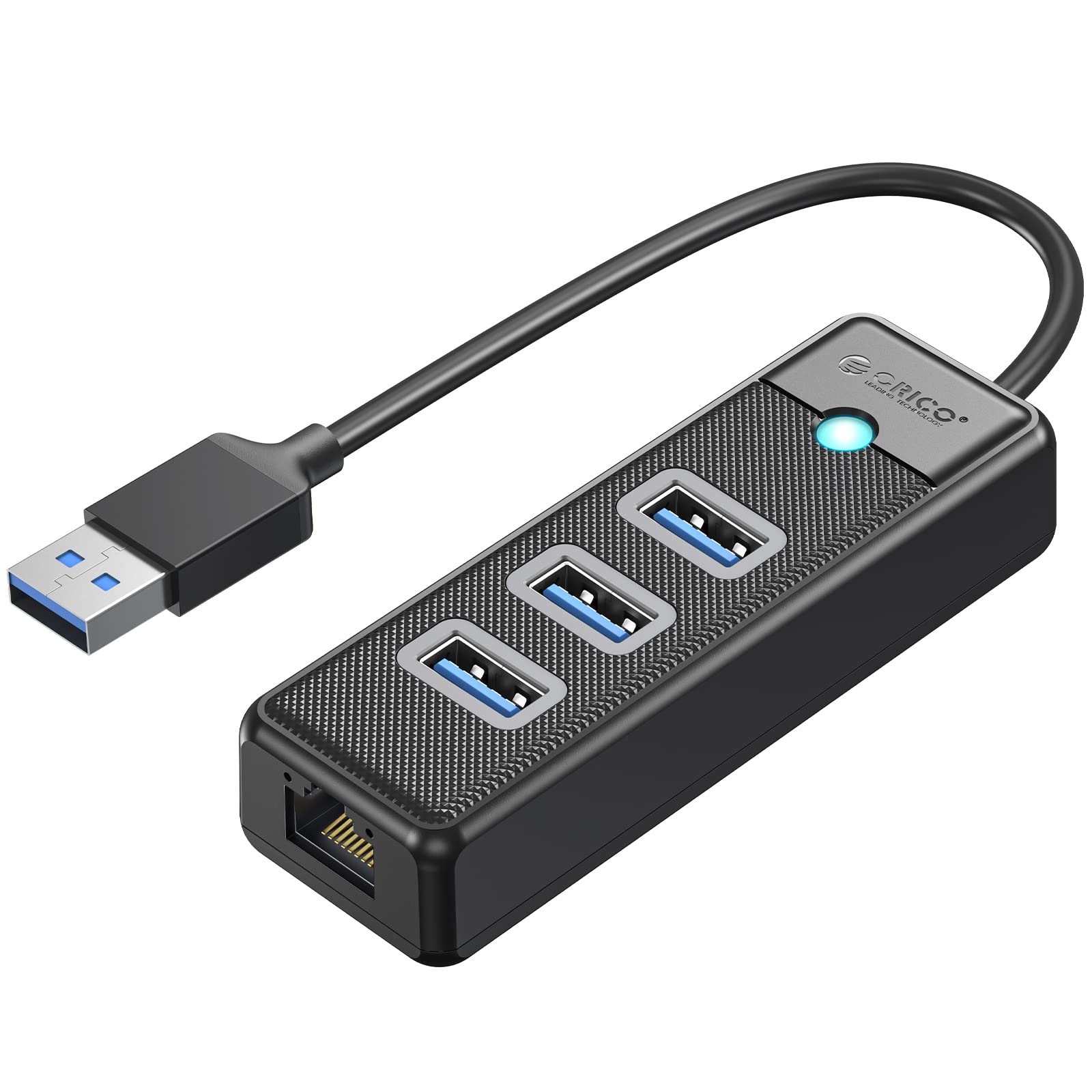 Foto 2 pulgar | Adaptador Usb 3.0 A Ethernet Hub 4 En 1 Orico Con Cable Negro - Venta Internacional.