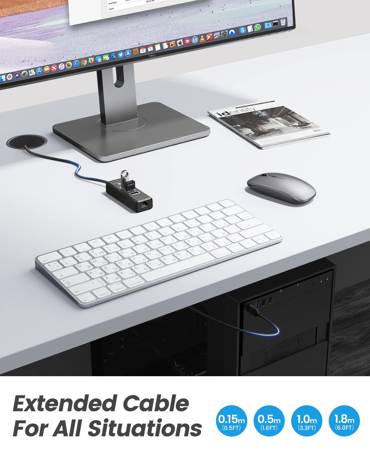 Foto 8 pulgar | Adaptador Usb 3.0 A Ethernet Hub 4 En 1 Orico Con Cable Negro - Venta Internacional.