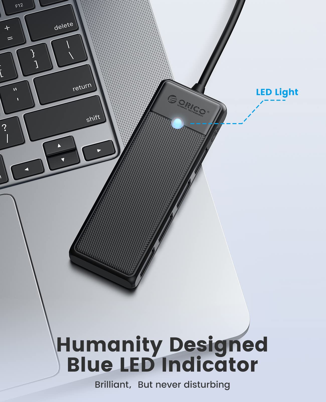 Foto 6 pulgar | Hub Usb 3.0 Orico De 4 Puertos Con Cable De 1 M Para Portátil Macbook Negro - Venta Internacional.