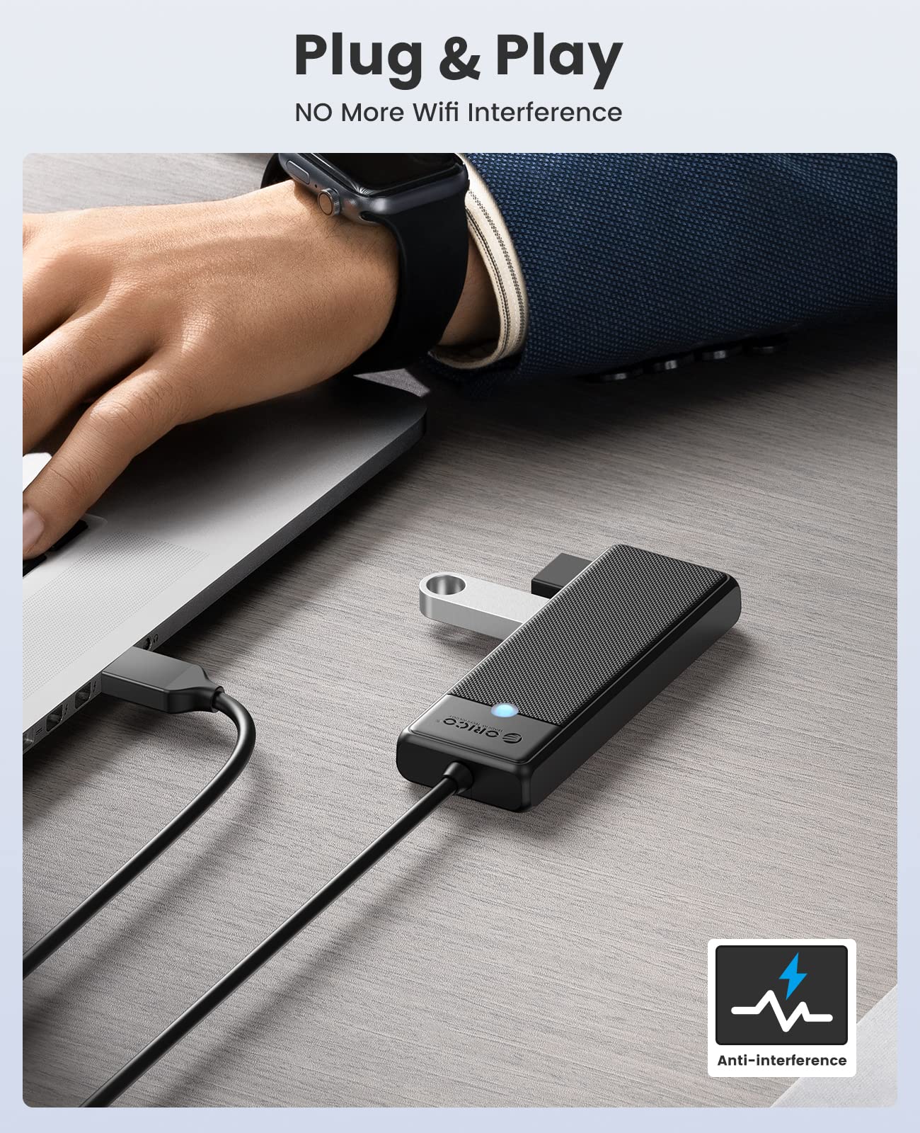 Foto 6 | Hub Usb 3.0 Orico De 4 Puertos Con Cable De 1,8 M Para Portátil Macbook Pro - Venta Internacional.