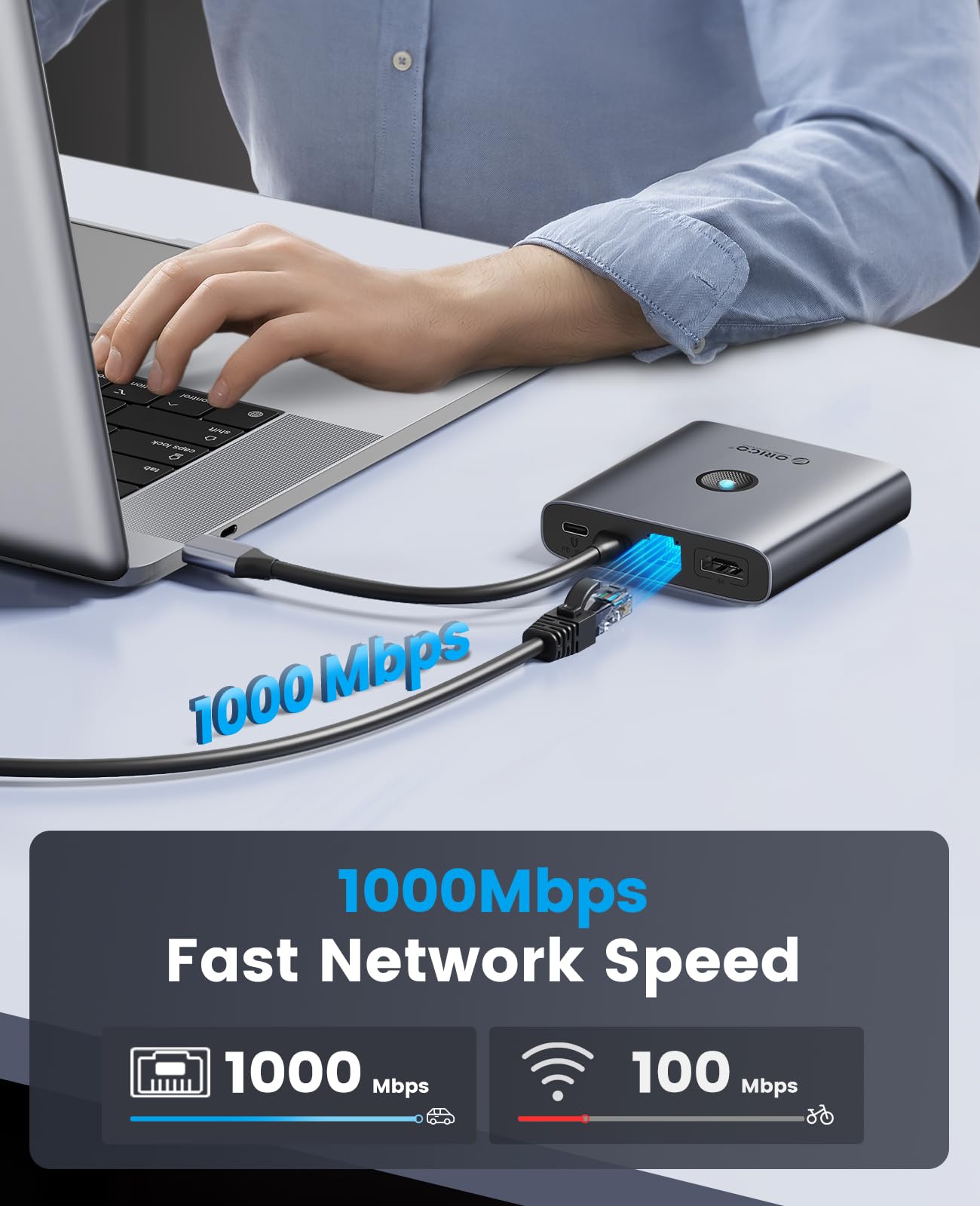 Foto 4 | Estación De Acoplamiento Usb C Orico 8 En 1 Con 4k Hdmi 100w Pd - Venta Internacional.