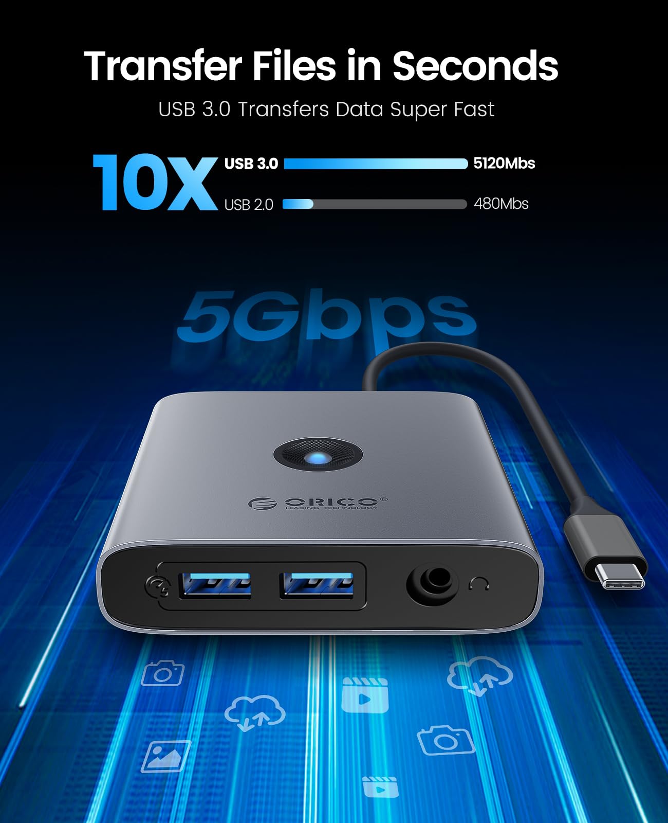 Foto 8 pulgar | Estación De Acoplamiento Usb C Orico 8 En 1 Con 4k Hdmi 100w Pd - Venta Internacional.
