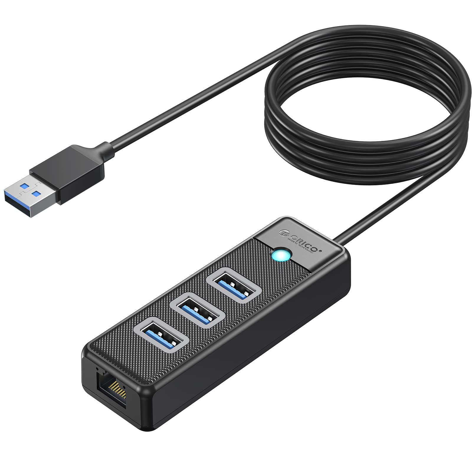 Foto 1 | Adaptador Usb 3.0 A Ethernet Hub 4 En 1 Orico Con Cable De 6 Pies - Venta Internacional.