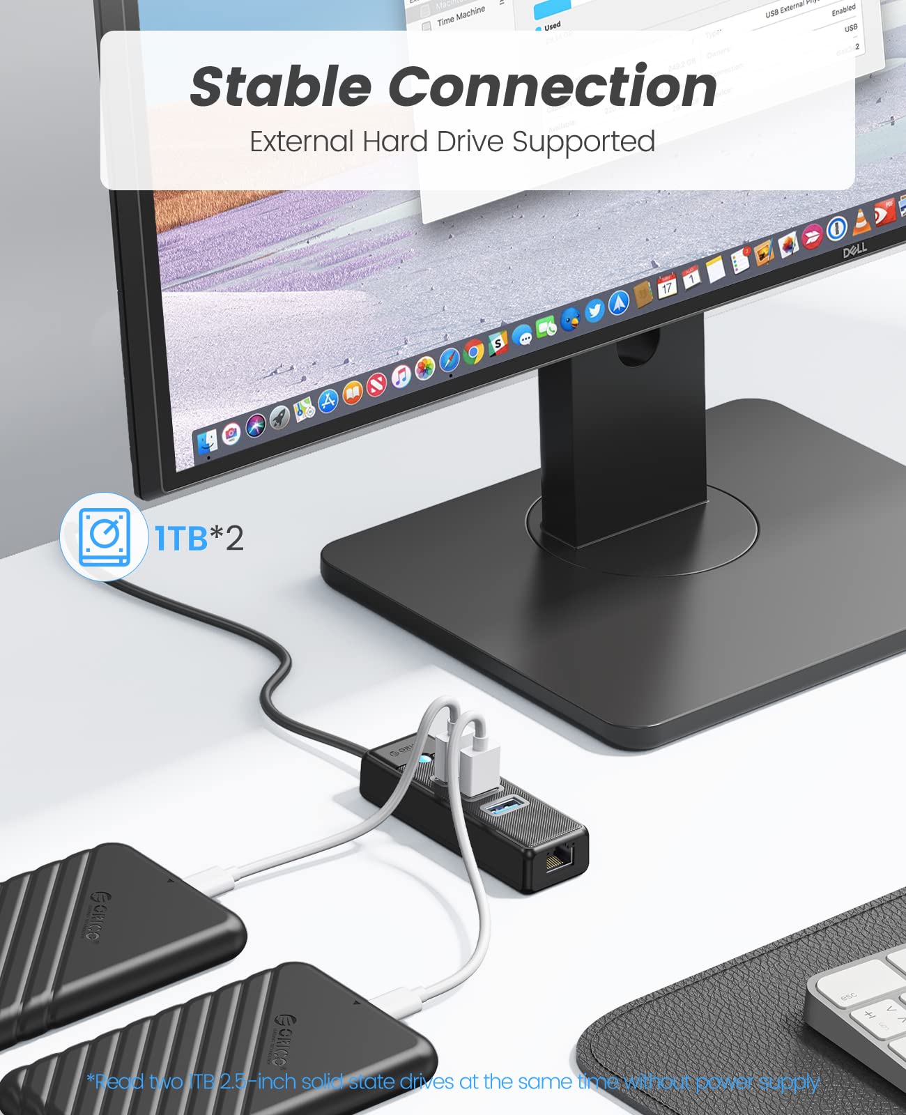 Foto 4 pulgar | Adaptador Usb 3.0 A Ethernet Hub 4 En 1 Orico Con Cable De 6 Pies - Venta Internacional.
