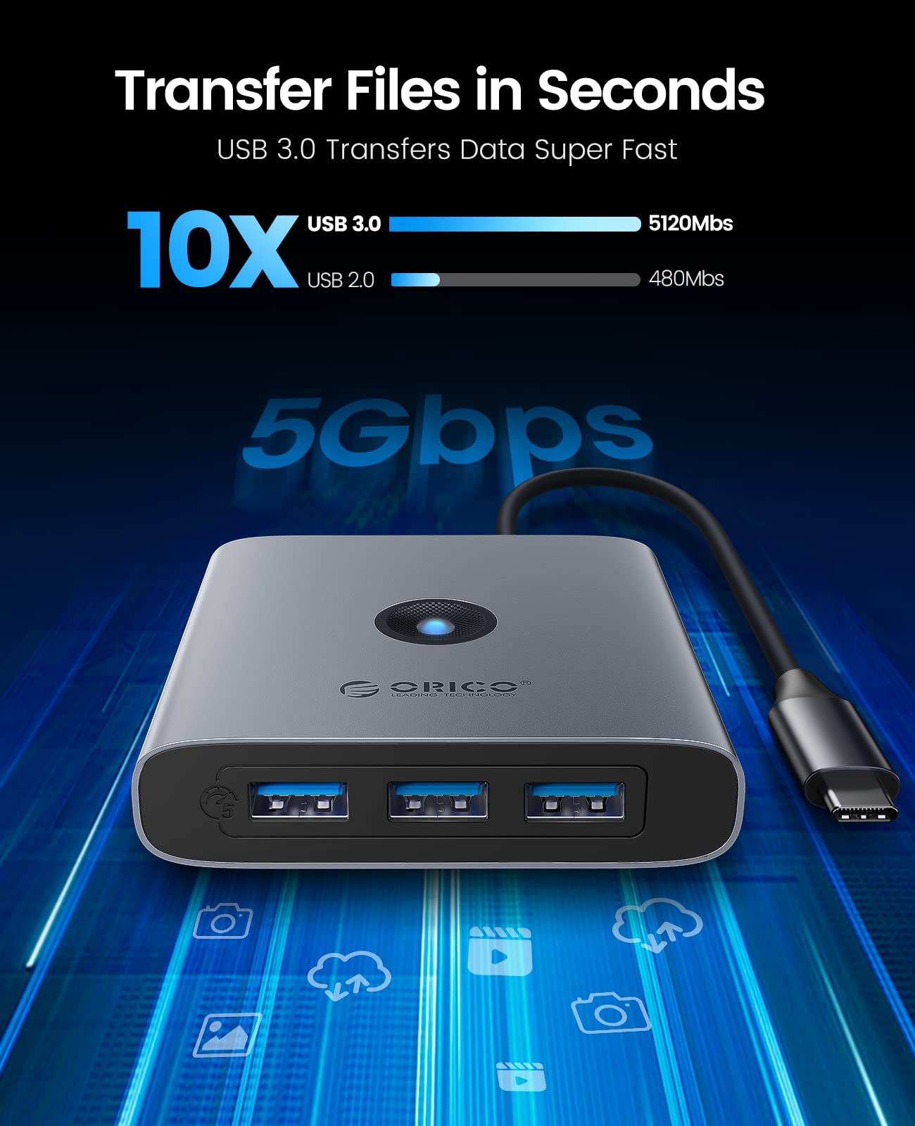 Foto 3 | Estación De Acoplamiento Usb C Orico 6 En 1 Con Hdmi 4k 3 Usb-a 3.0 - Venta Internacional.
