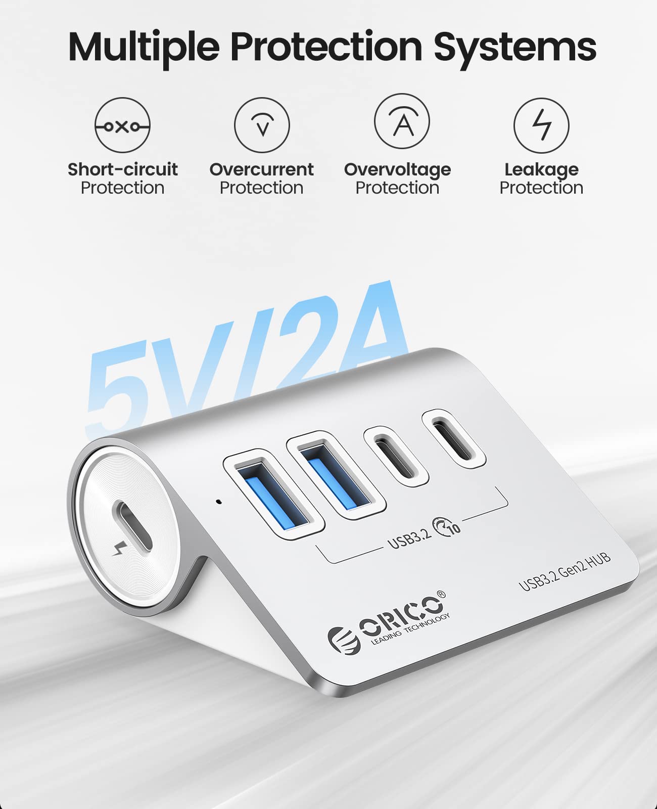 Foto 4 pulgar | Hub Usb Orico De 4 Puertos Usb 3.2 Gen 2 De 10 Gbps Con 2 Usb-a + 2 Usb-c - Venta Internacional.