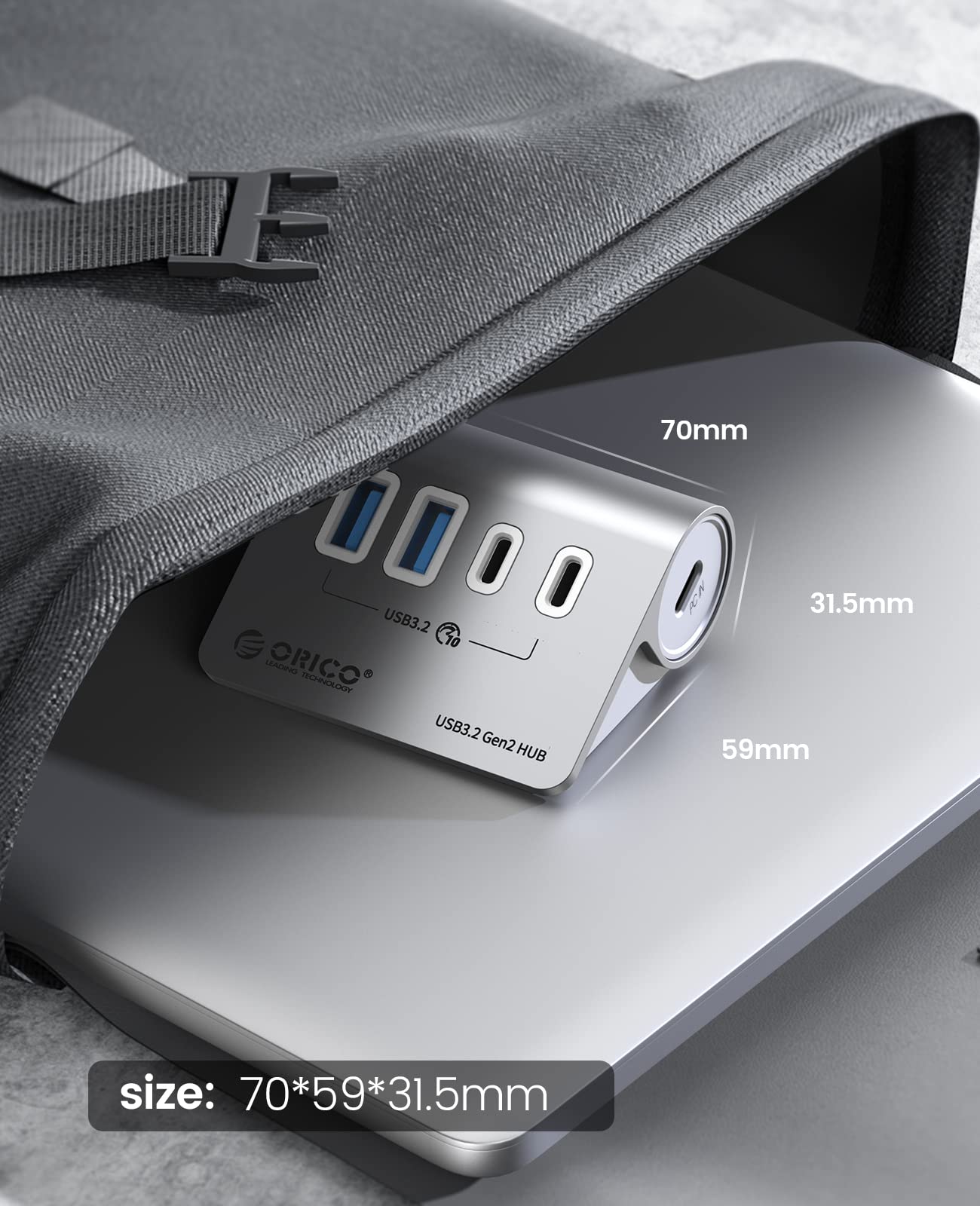 Foto 8 pulgar | Hub Usb Orico De 4 Puertos Usb 3.2 Gen 2 De 10 Gbps Con 2 Usb-a + 2 Usb-c - Venta Internacional.