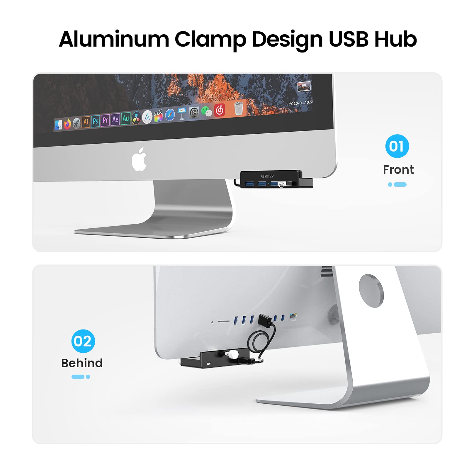 Foto 3 pulgar | Hub Usb Orico Mh4pu Usb 3.0 De 4 Puertos Con Pinza Y Puerto De Alimentación - Venta Internacional.